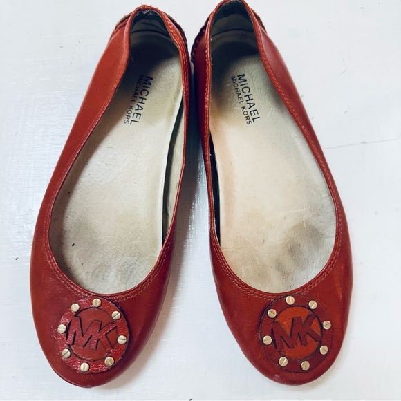 michael michael kors driver women’s leather flats light red Size 7M - Picture 8 of 12